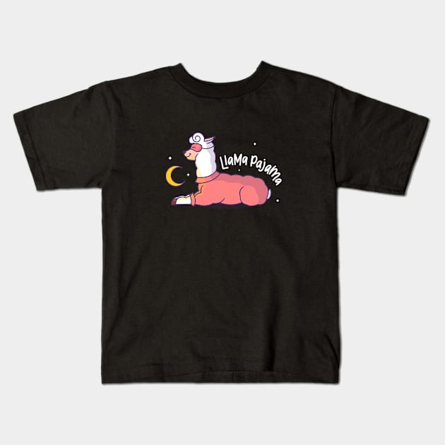 Cute Llama Pajama Llama Kids T-Shirt by mchda